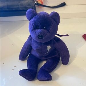 Plush Purple Bear with Rose Detail (princess Diana)